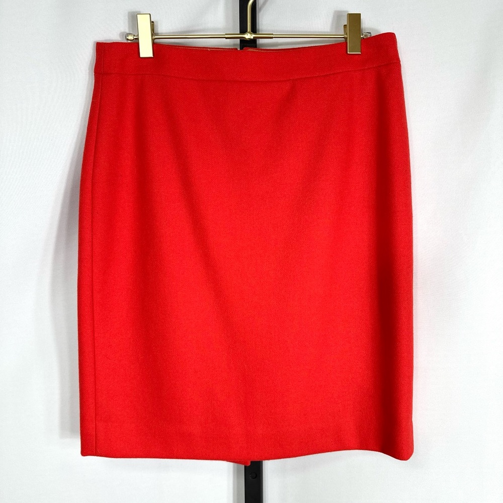 LIKE NEW J. Crew The Pencil Skirt Size 4 Red-Orange